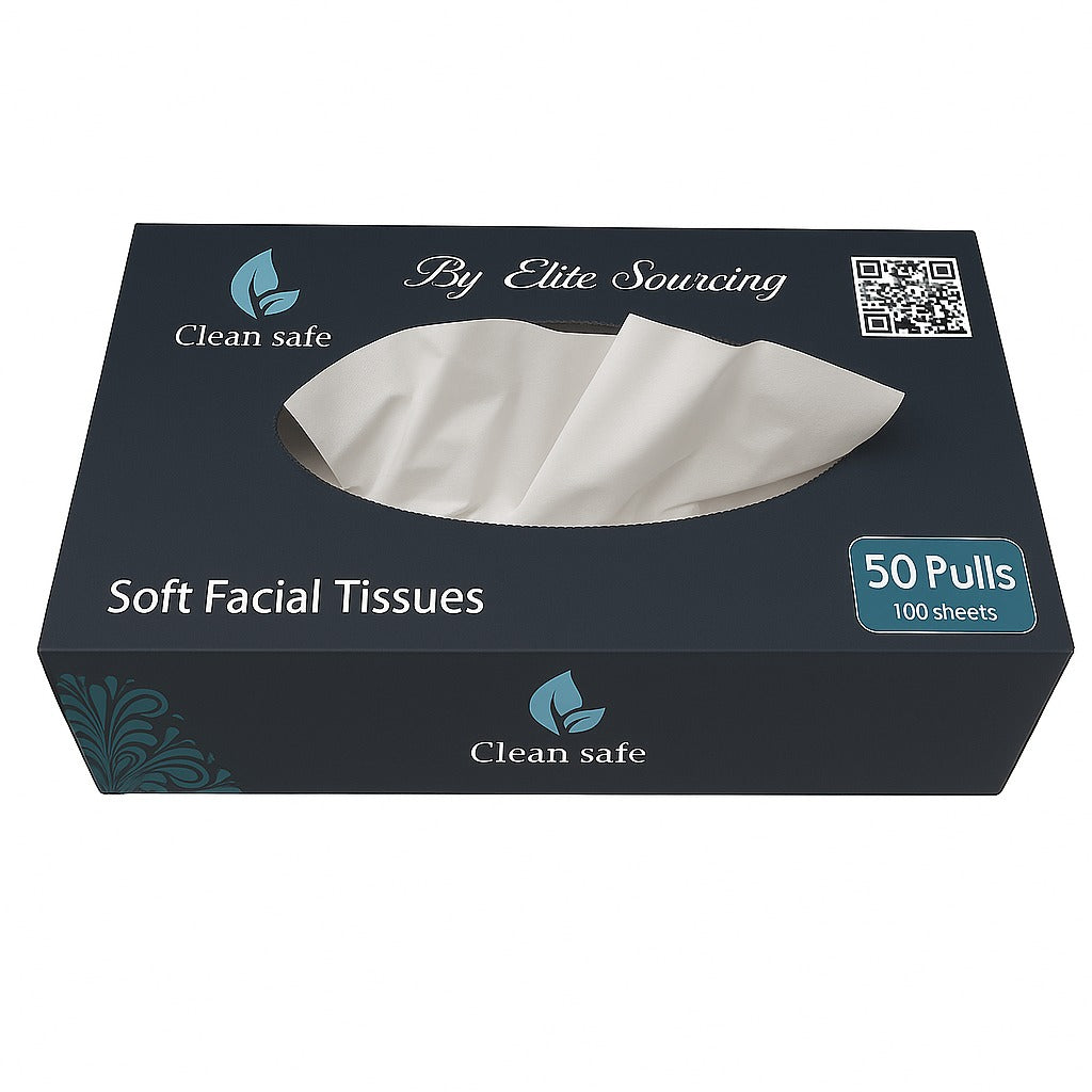 Clean Safe So Soft 2 Ply 50 Pulls Face Tissue Box| Pack of 4 Boxes |Total 200 Pulls