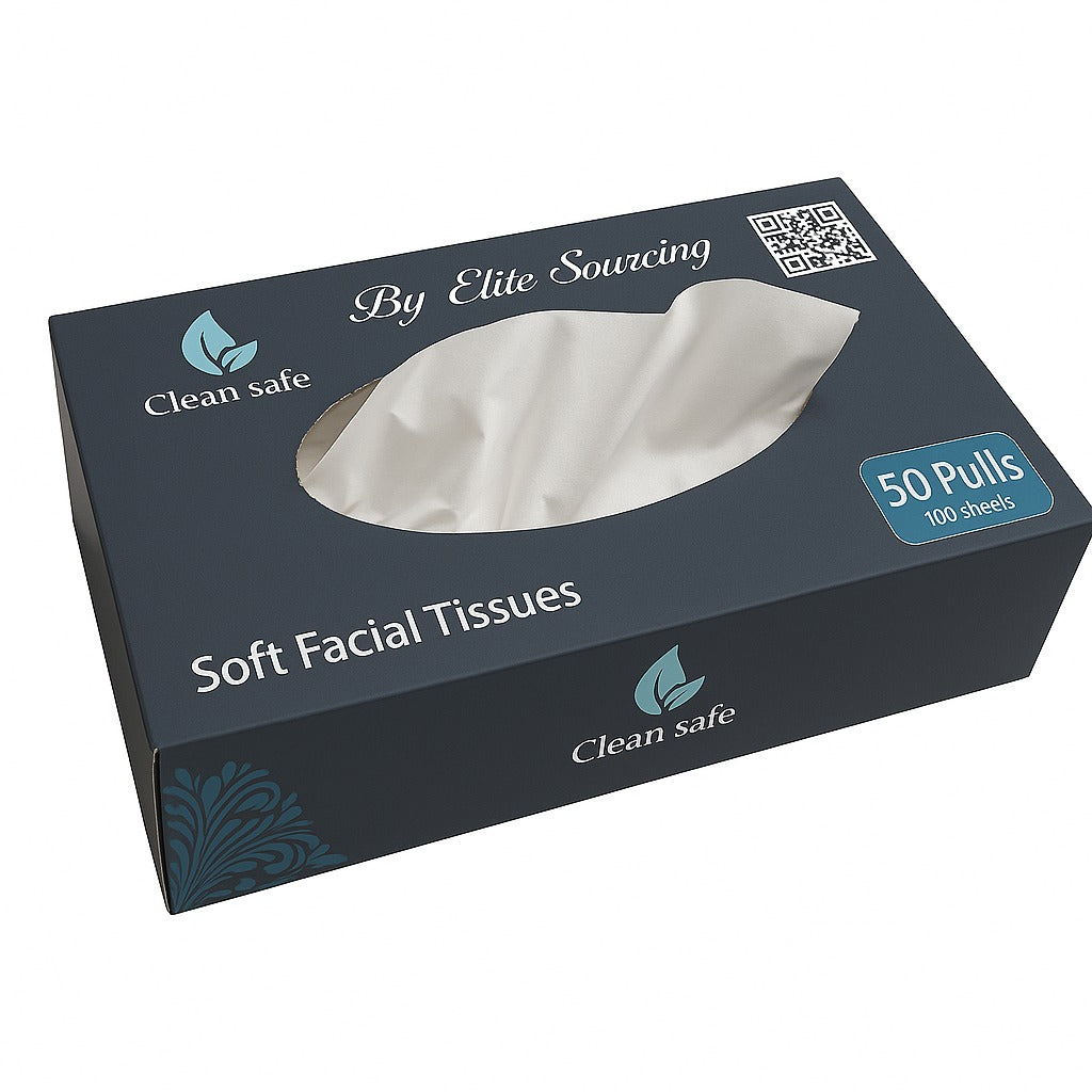 CLEAN SAFE `So Soft 2 Ply 100 Pulls Face Tissue Box |Pack of 4 Boxes |Total 400 Pulls