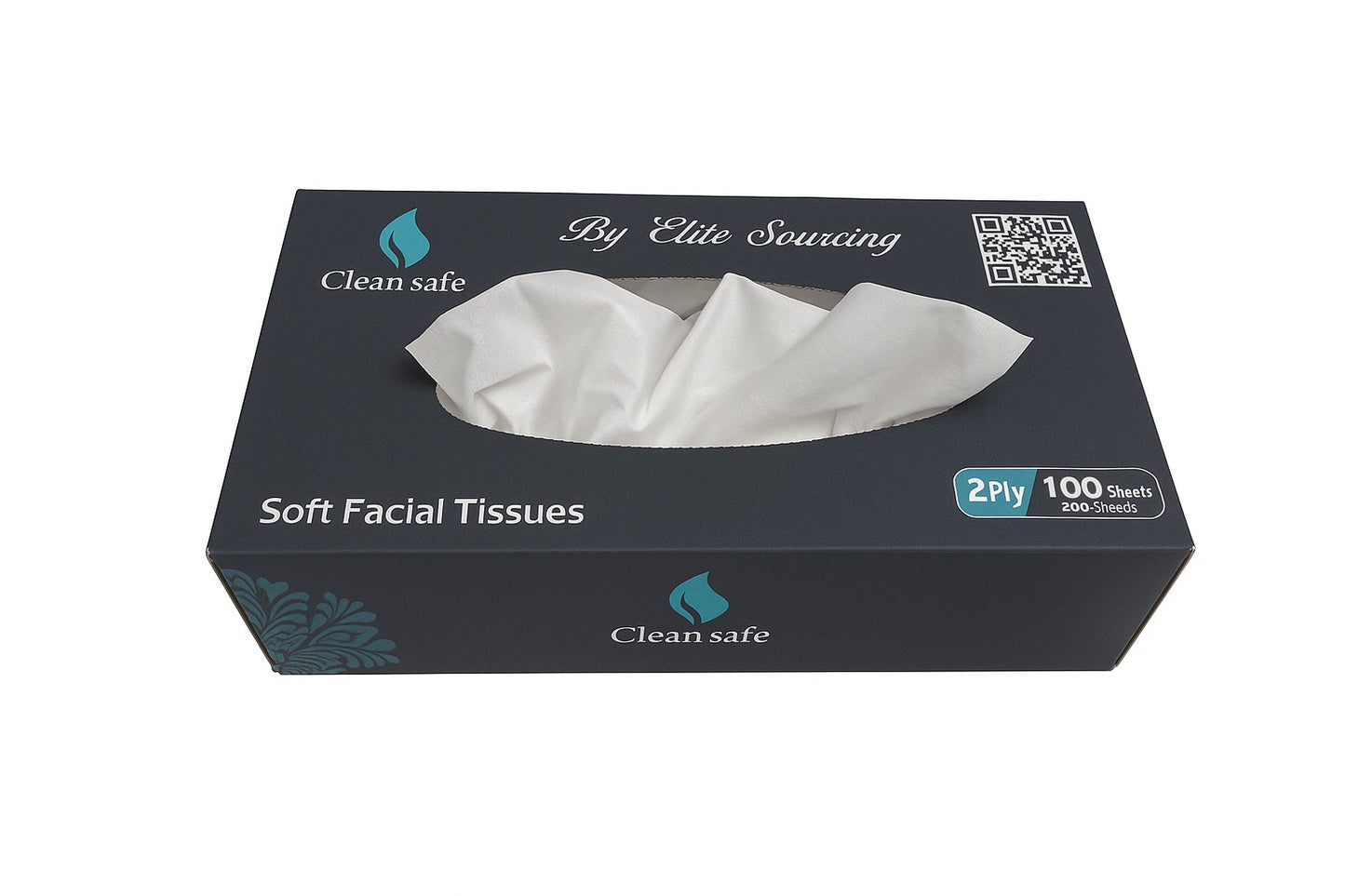 CLEAN SAFE `So Soft 2 Ply 100 Pulls Face Tissue Box |Pack of 4 Boxes |Total 400 Pulls